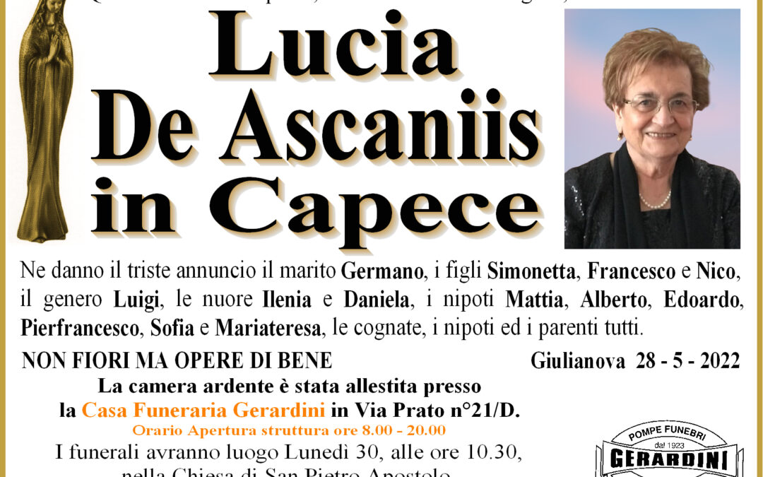 LUCIA DE ASCANIIS in CAPECE