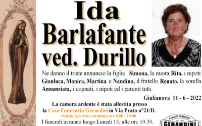 IDA BARLAFANTE ved. DURILLO