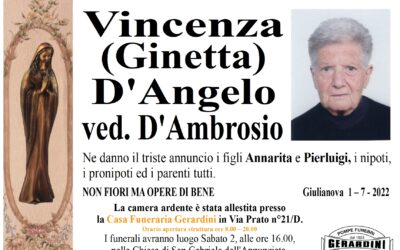 VINCENZA (GINETTA) D’ANGELO ved. D’AMBROSIO