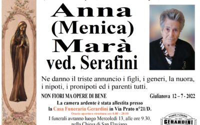 ANNA (MENICA) MARA’ ved. SERAFINI