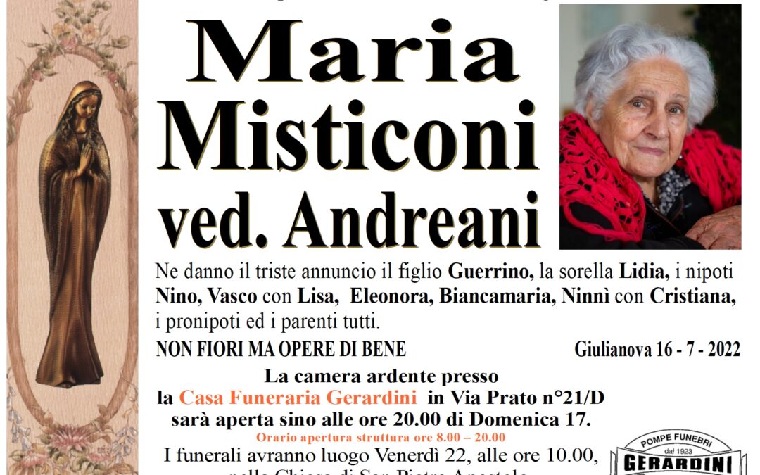 MARIA MISTICONI ved. ANDREANI