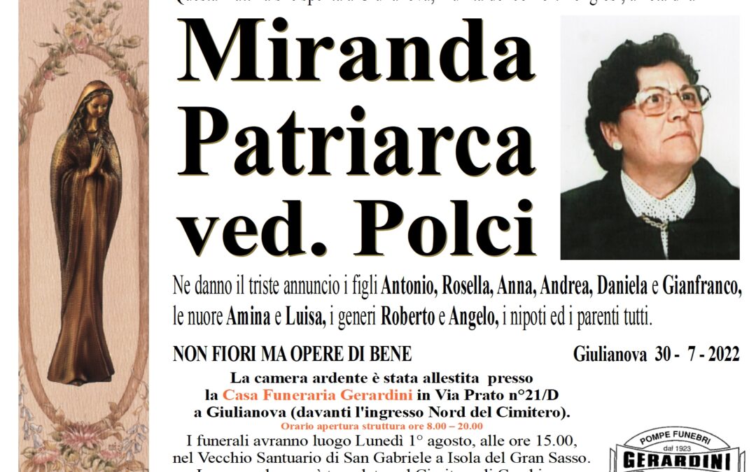 MIRANDA PATRIARCA ved. POLCI