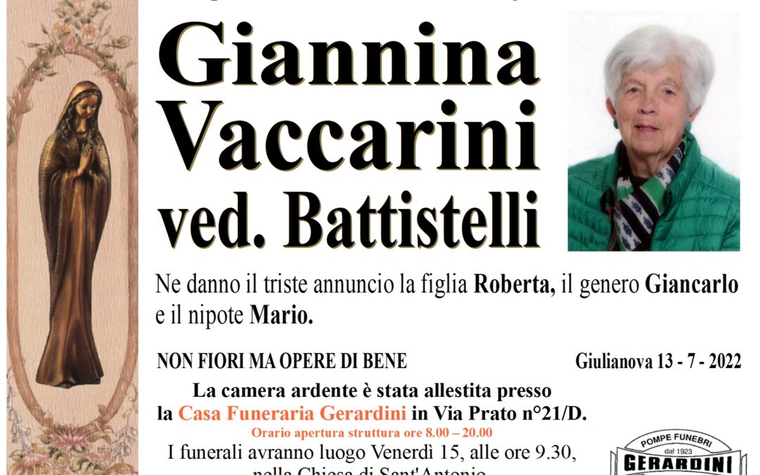 GIANNINA VACCARINI ved. BATTISTELLI