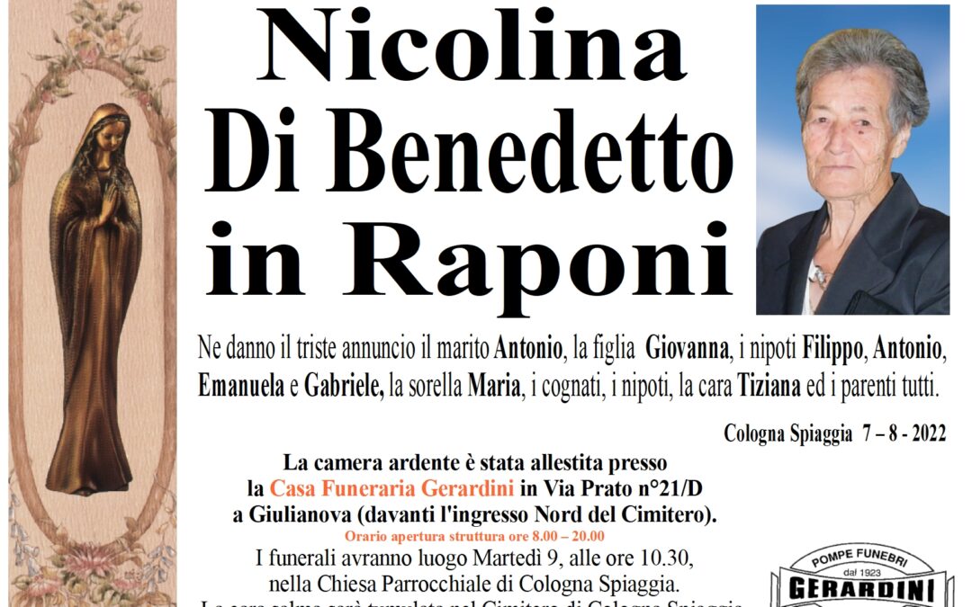 NICOLINA DI BENEDETTO IN RAPONI