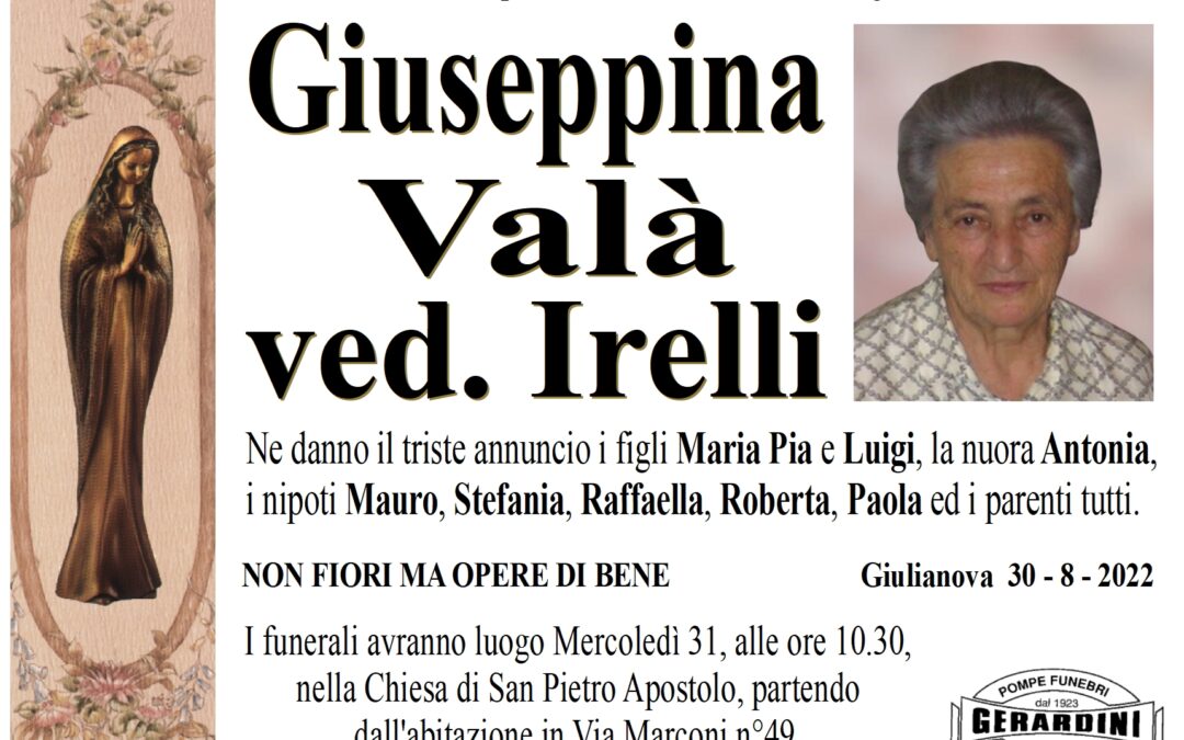 GIUSEPPINA VALA’ VED. IRELLI