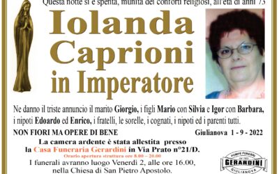 IOLANDA CAPRIONI IN IMPERATORE