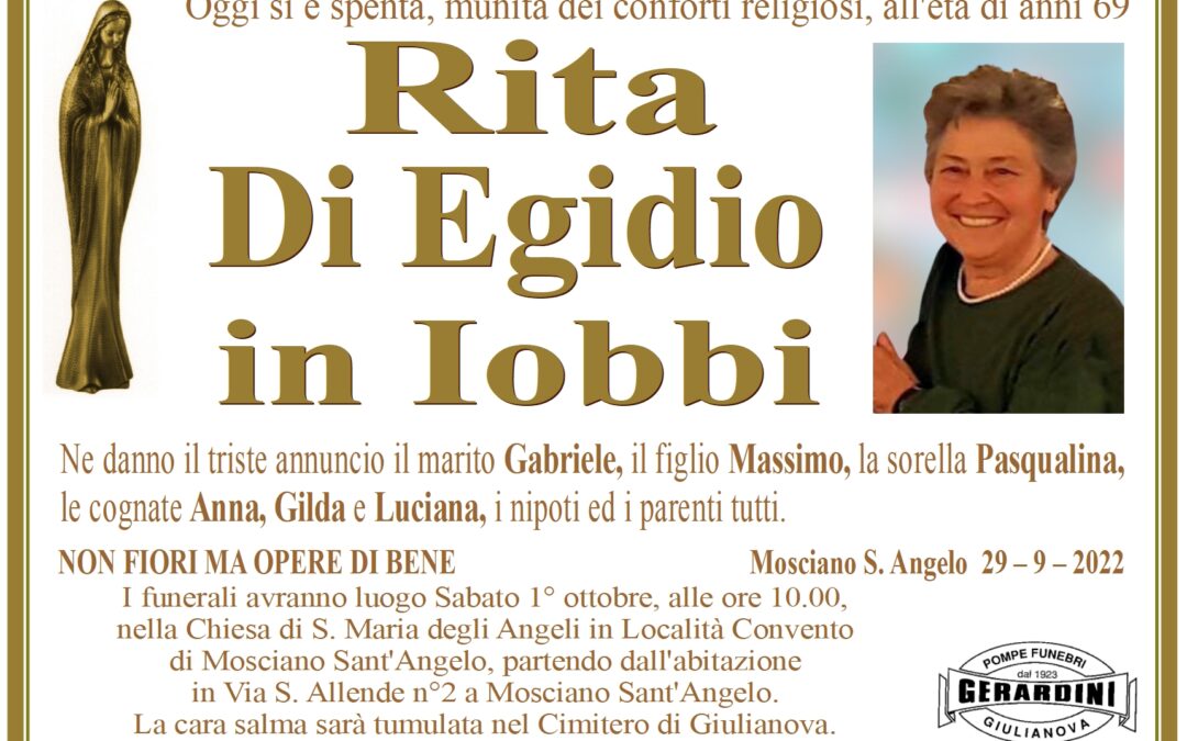 RITA DI EGIDIO in IOBBI