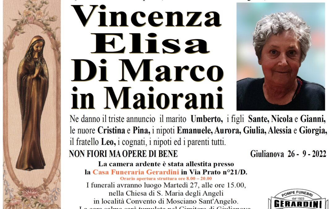 VINCENZA ELISA DI MARCO IN MAIORANI