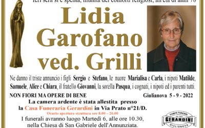 LIDIA GAROFANO VED. GRILLI