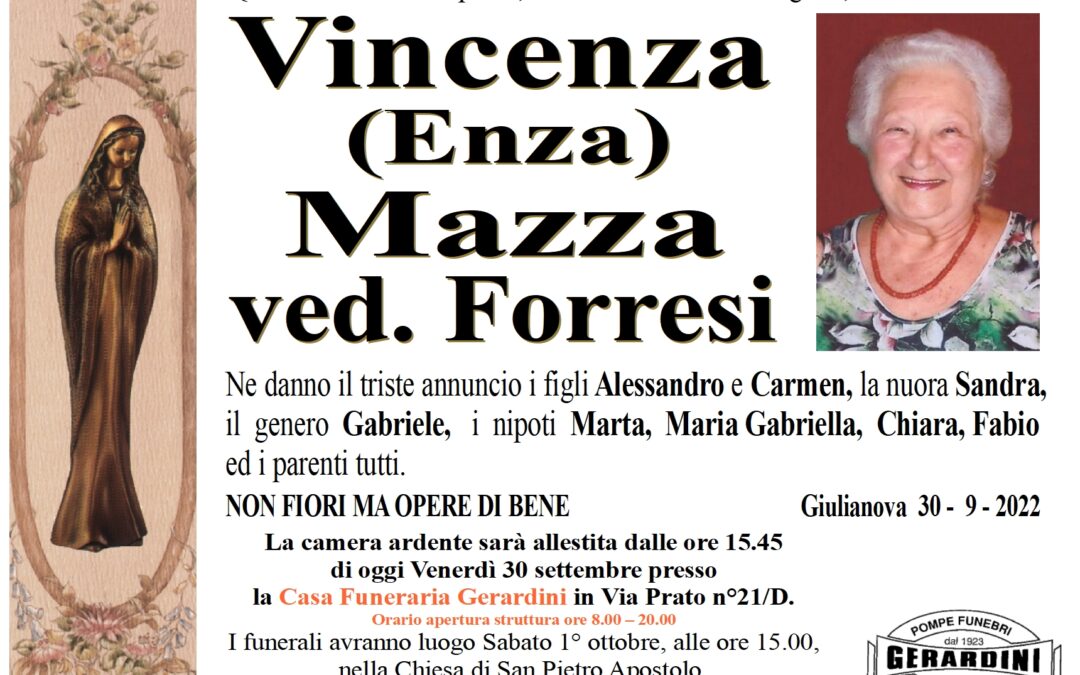 VINCENZA (ENZA) MAZZA ved. FORRESI