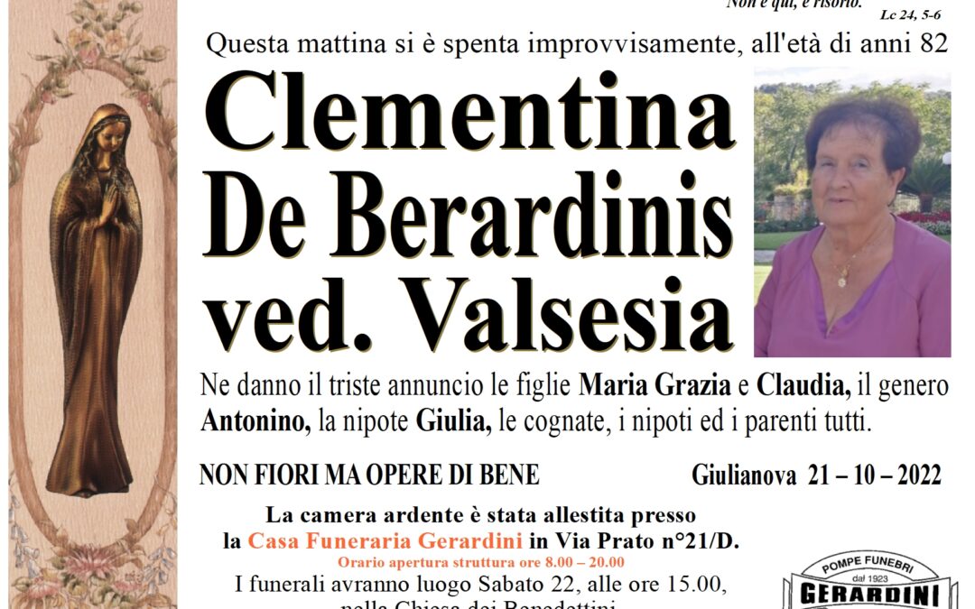 CLEMENTINA DE BERARDINIS VED. VALSESIA