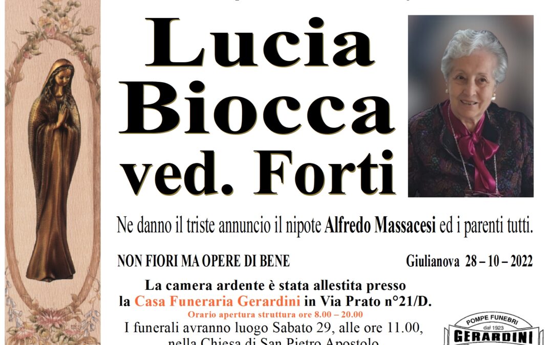 LUCIA BIOCCA VED. FORTI