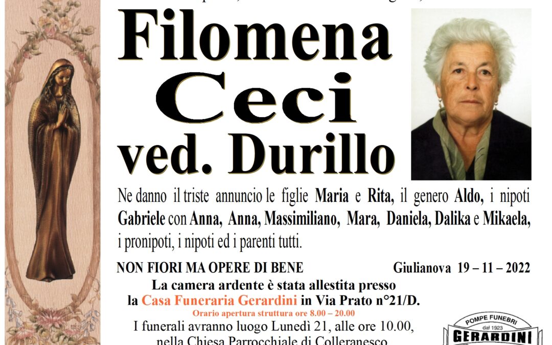 FILOMENA CECI VED. DURILLO