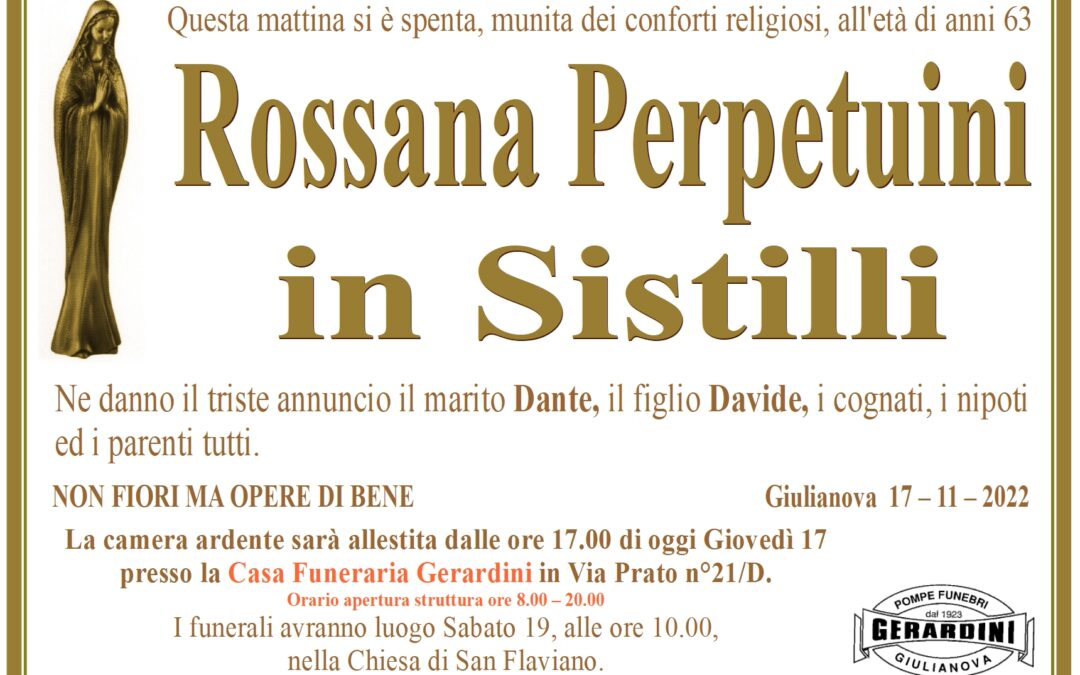 ROSSANA PERPETUINI IN SISTILLI