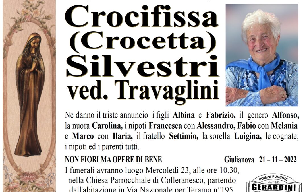 CROCIFISSA (CROCETTA) SILVESTRI VED. TRAVAGLINI