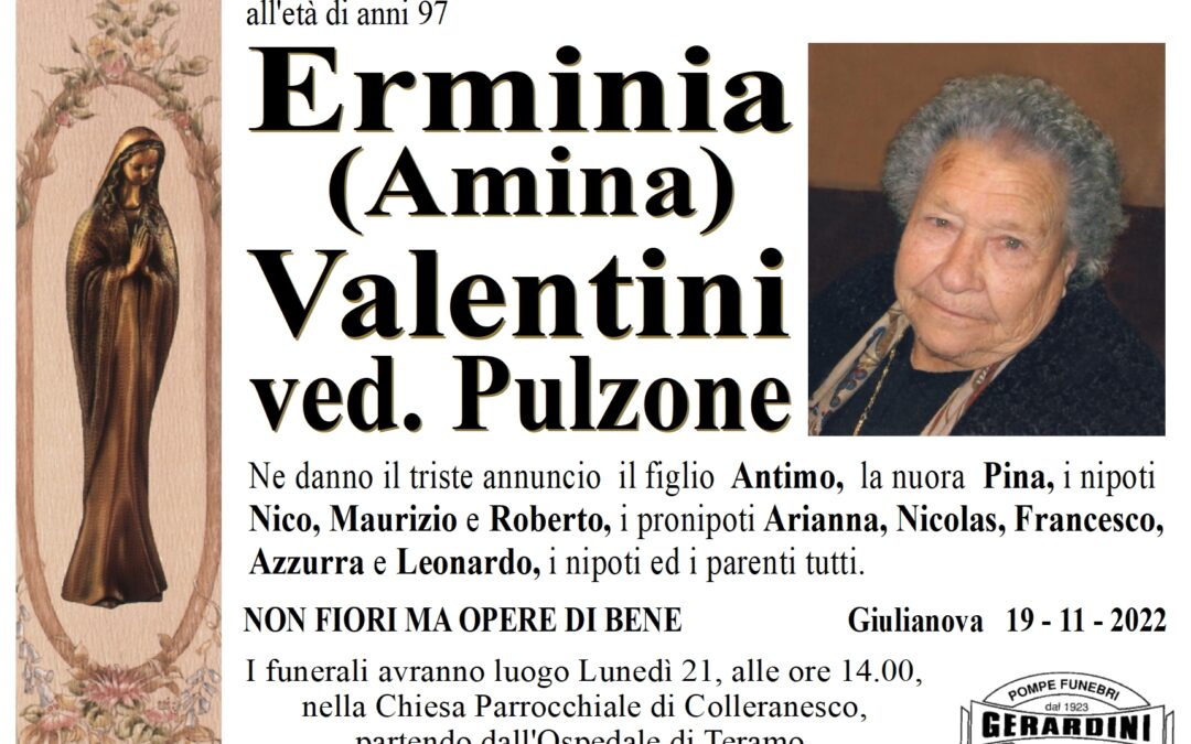 ERMINIA (AMINA) VALENTINI ved. PULZONE