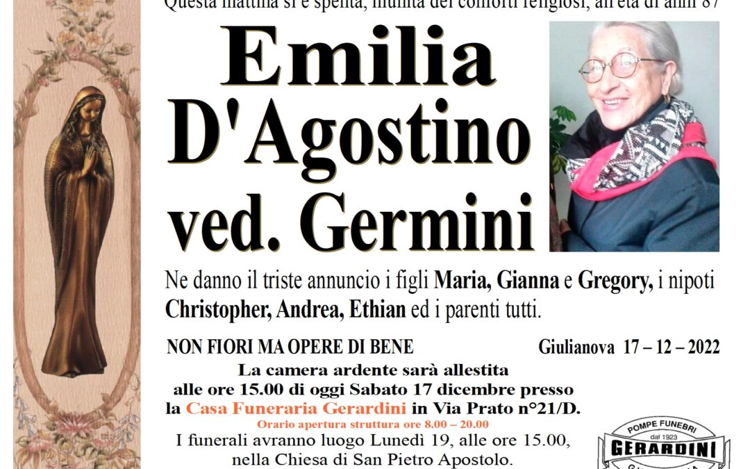 EMILIA D’AGOSTINO VED. GERMINI