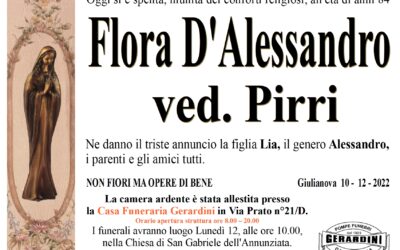 FLORA D’ALESSANDRO VED. PIRRI
