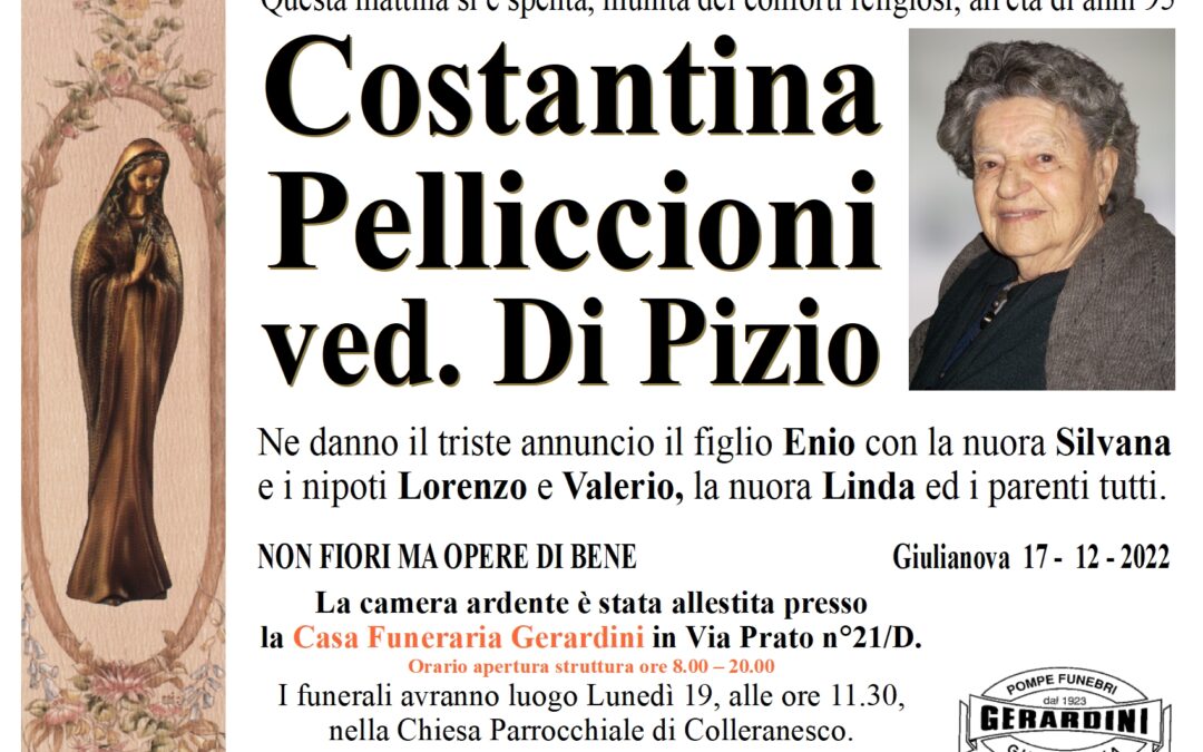 COSTANTINA PELLICCIONI ved. DI PIZIO