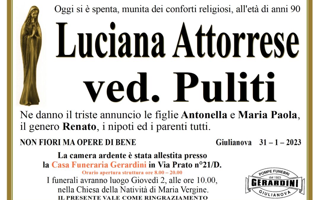 LUCIANA ATTORRESE ved. PULITI