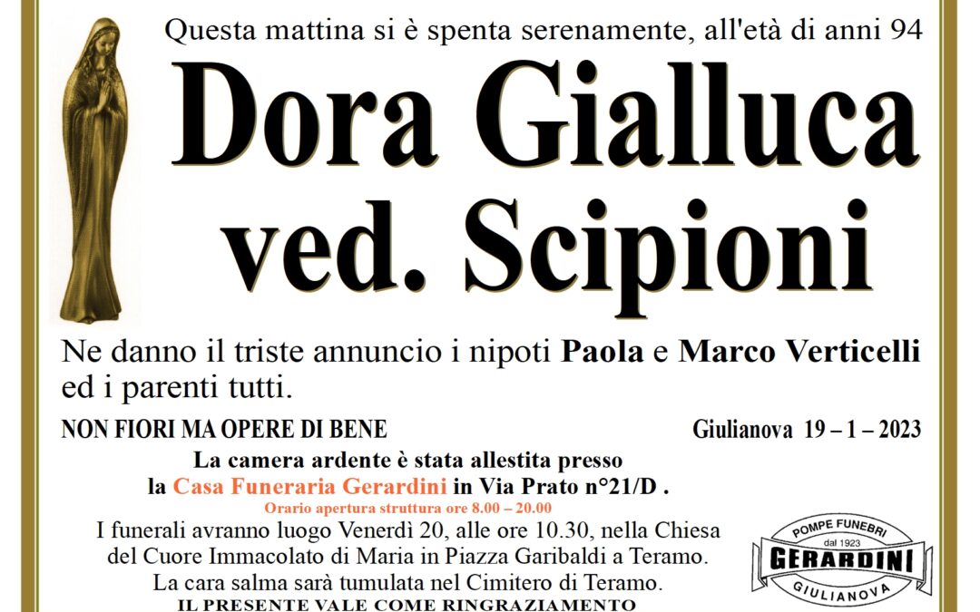 DORA GIALLUCA ved. SCIPIONI