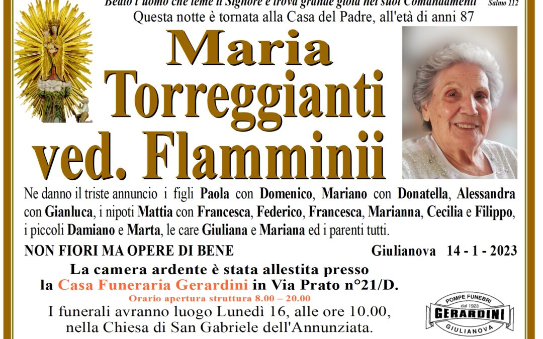 MARIA TORREGGIANTI ved. FLAMMINII