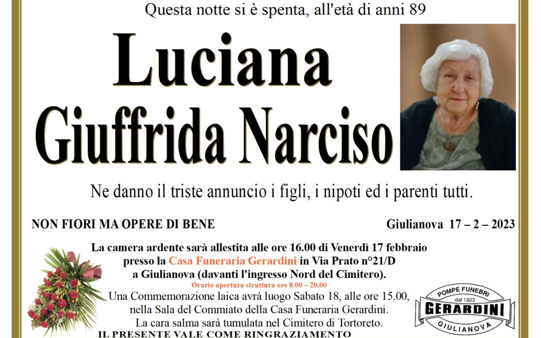 LUCIANA GIUFFRIDA VED. NARCISO