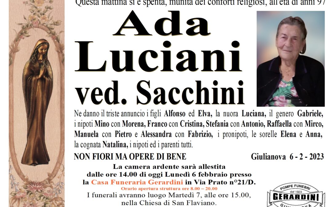 ADA LUCIANI VED. SACCHINI