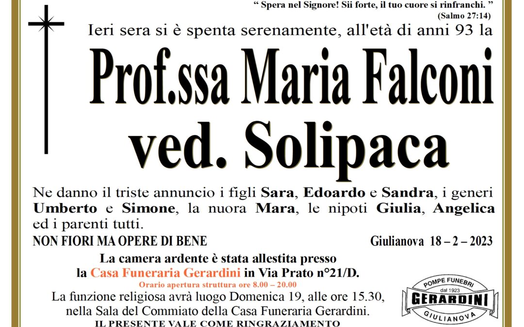 MARIA FALCONI VED. SOLIPACA