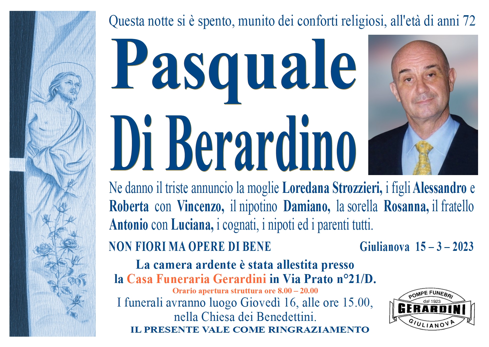 PASQUALE DI BERARDINO  Pompe Funebri Gerardini