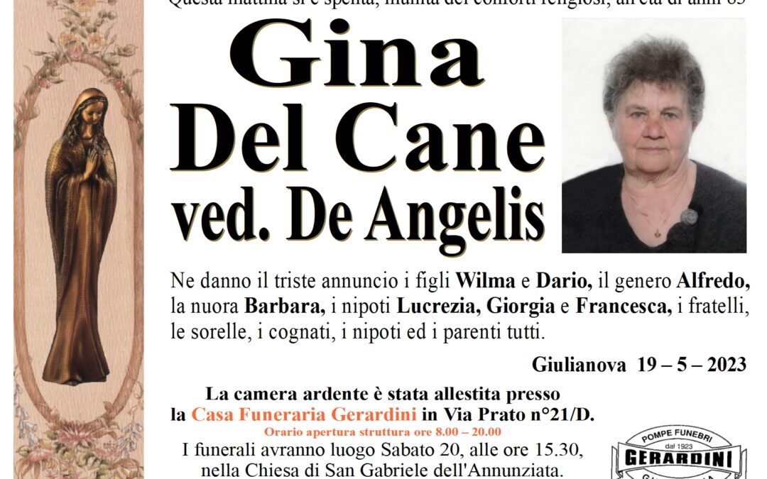 GINA DEL CANE VED. DE ANGELIS