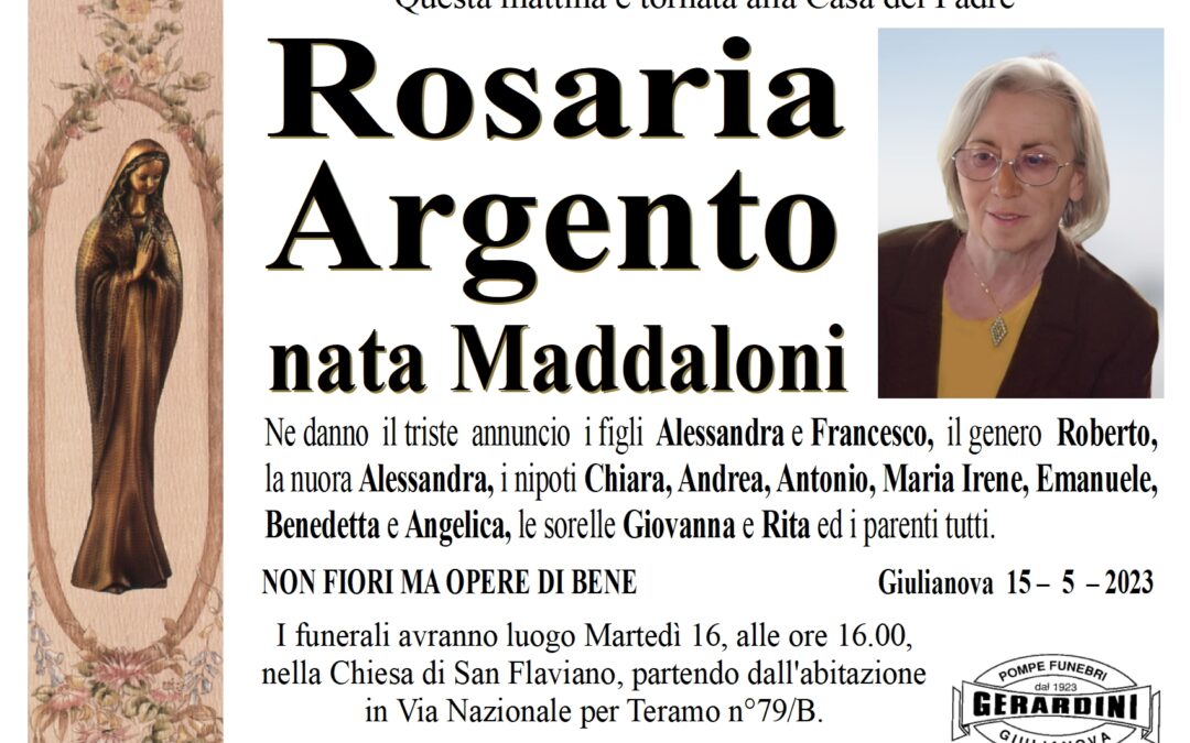 ROSARIA ARGENTO nata MADDALONI