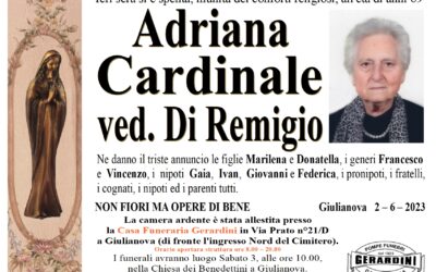ADRIANA CARDINALE VED. DI REMIGIO