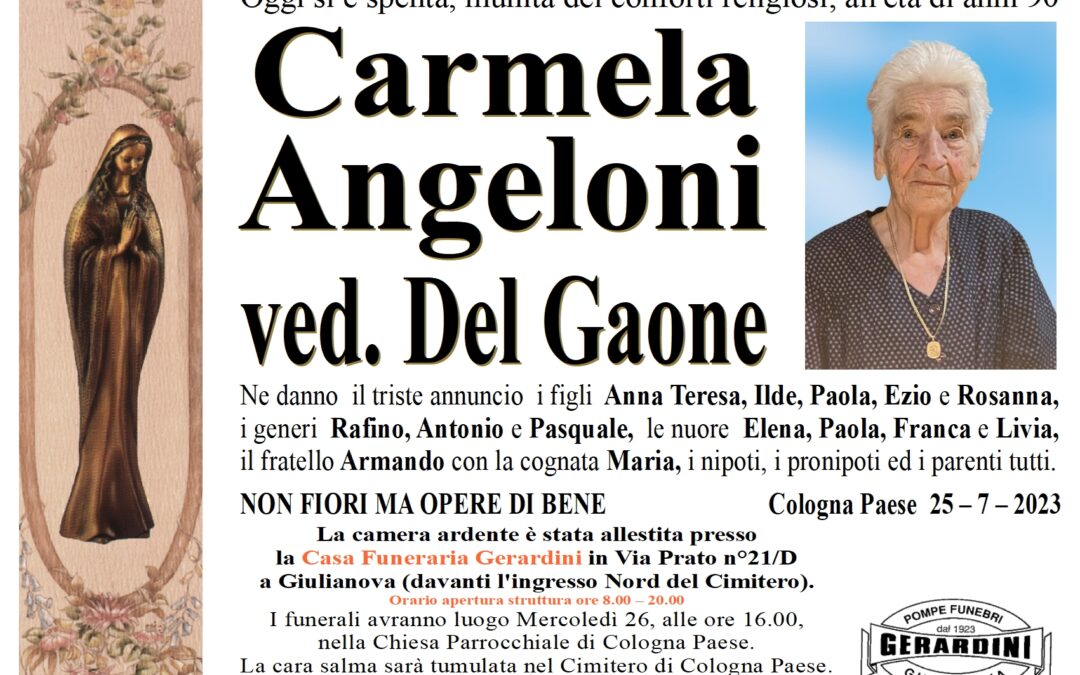 CARMELA ANGELONI VED. DEL GAONE