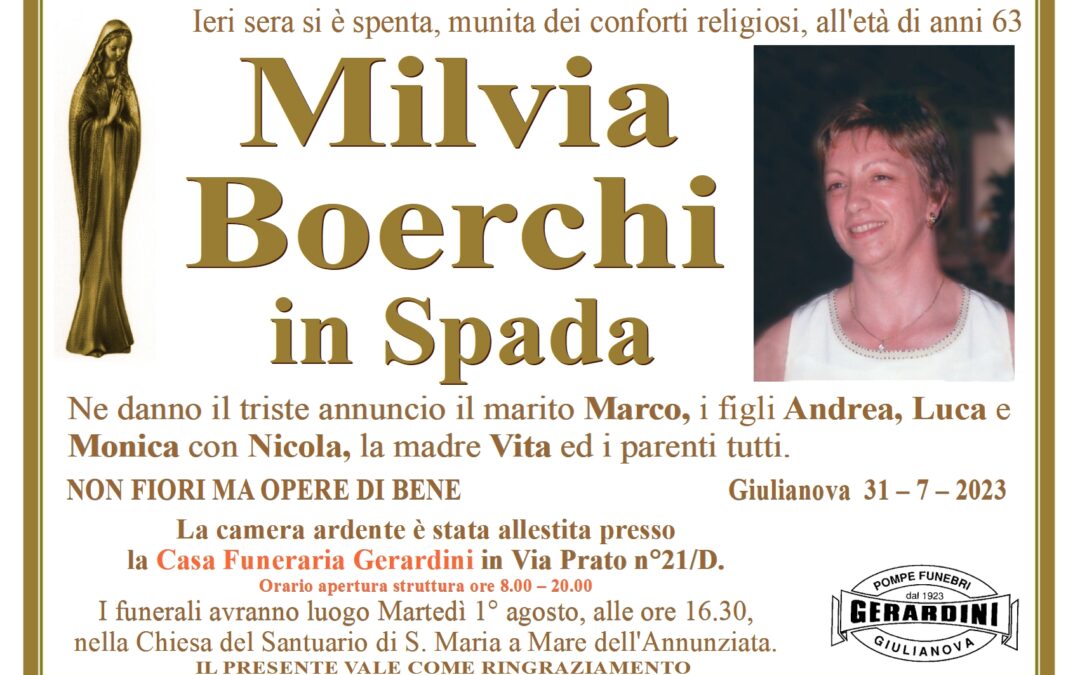 MILVIA BOERCHI IN SPADA