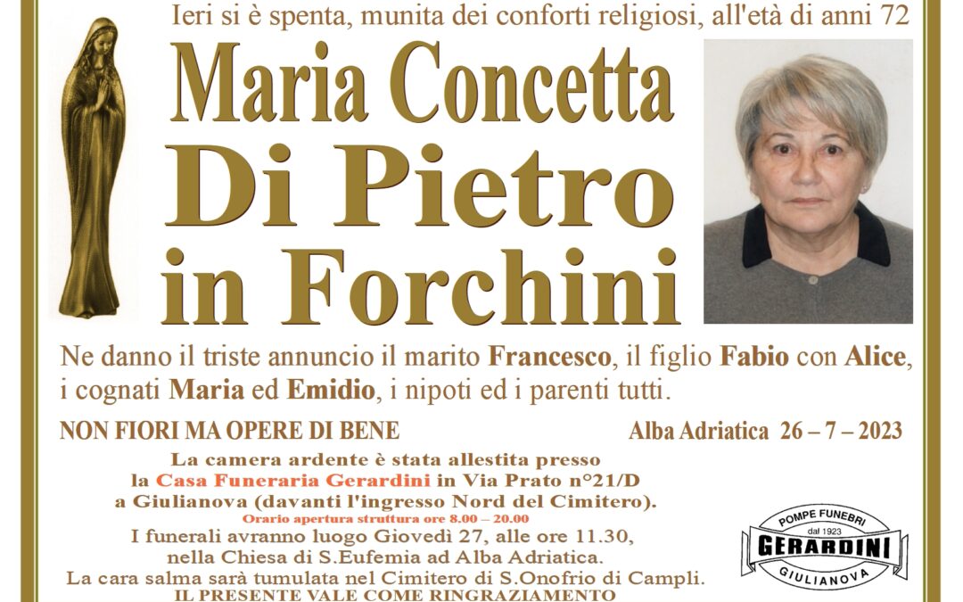 MARIA CONCETTA DI PIETRO IN FORCHINI