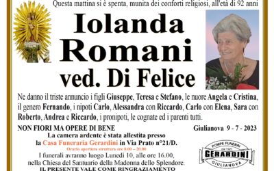 IOLANDA ROMANI ved. DI FELICE