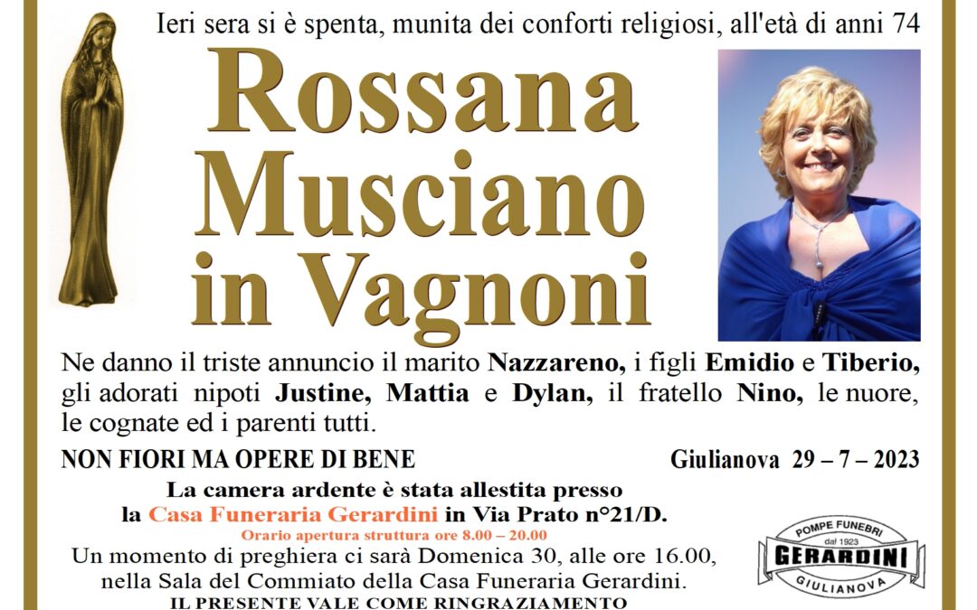 ROSSANA MUSCIANO IN VAGNONI