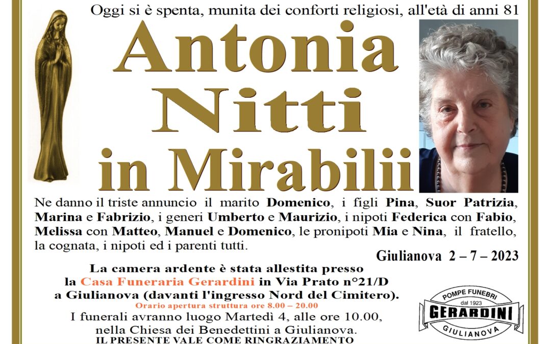 ANTONIA NITTI IN MIRABILII