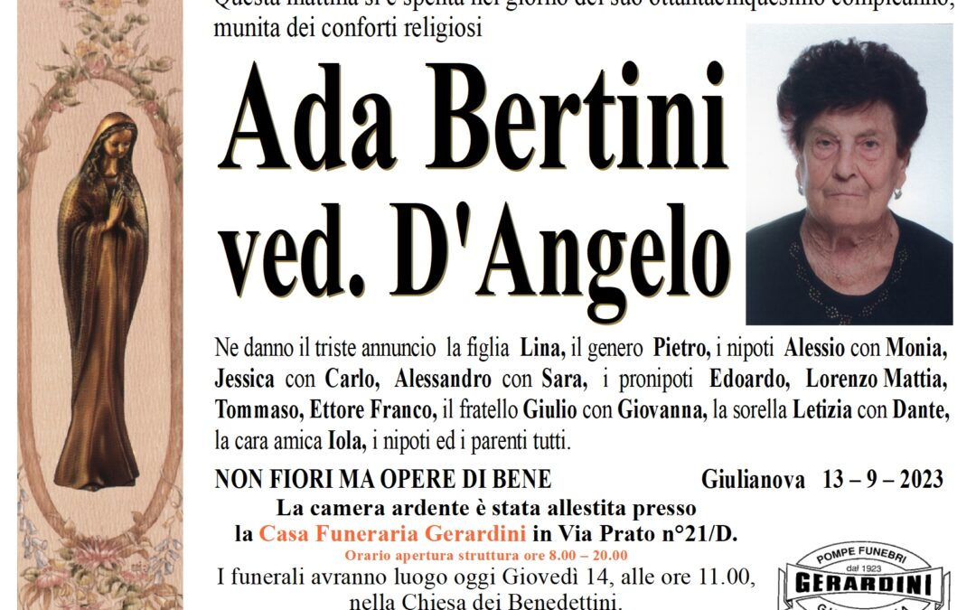 ADA BERTINI ved. D’ANGELO