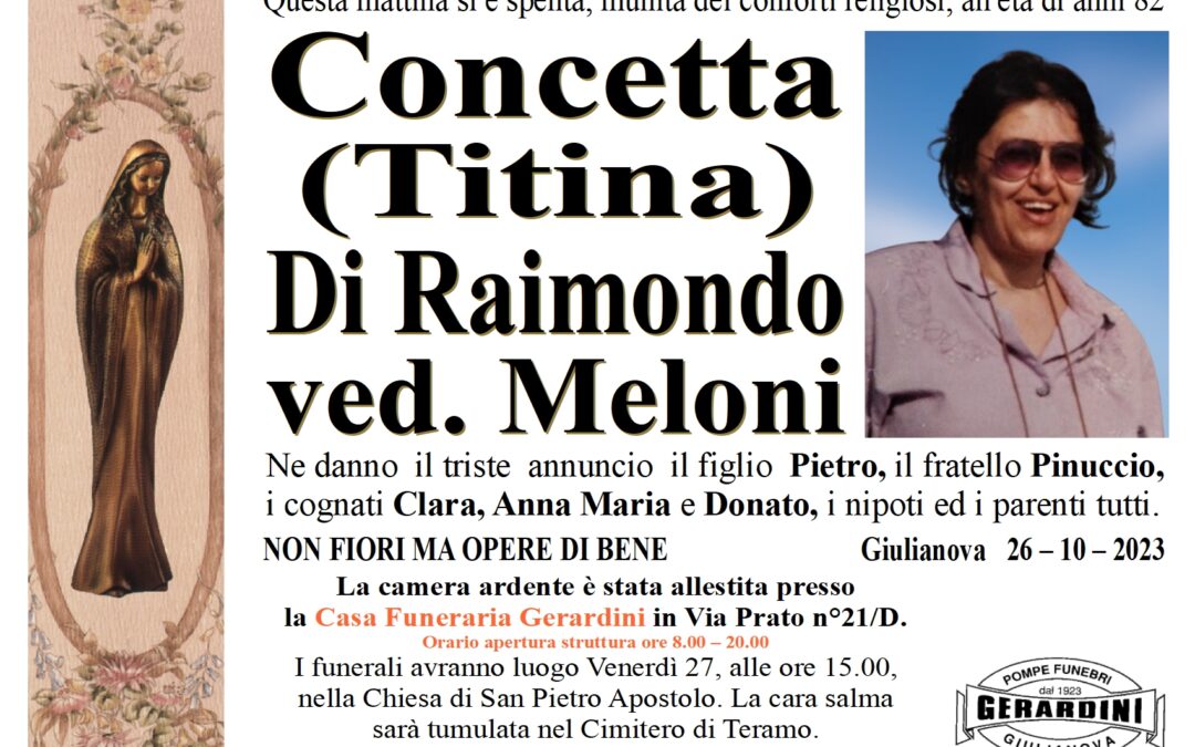 CONCETTA (TITINA) DI RAIMONDO VED. MELONI