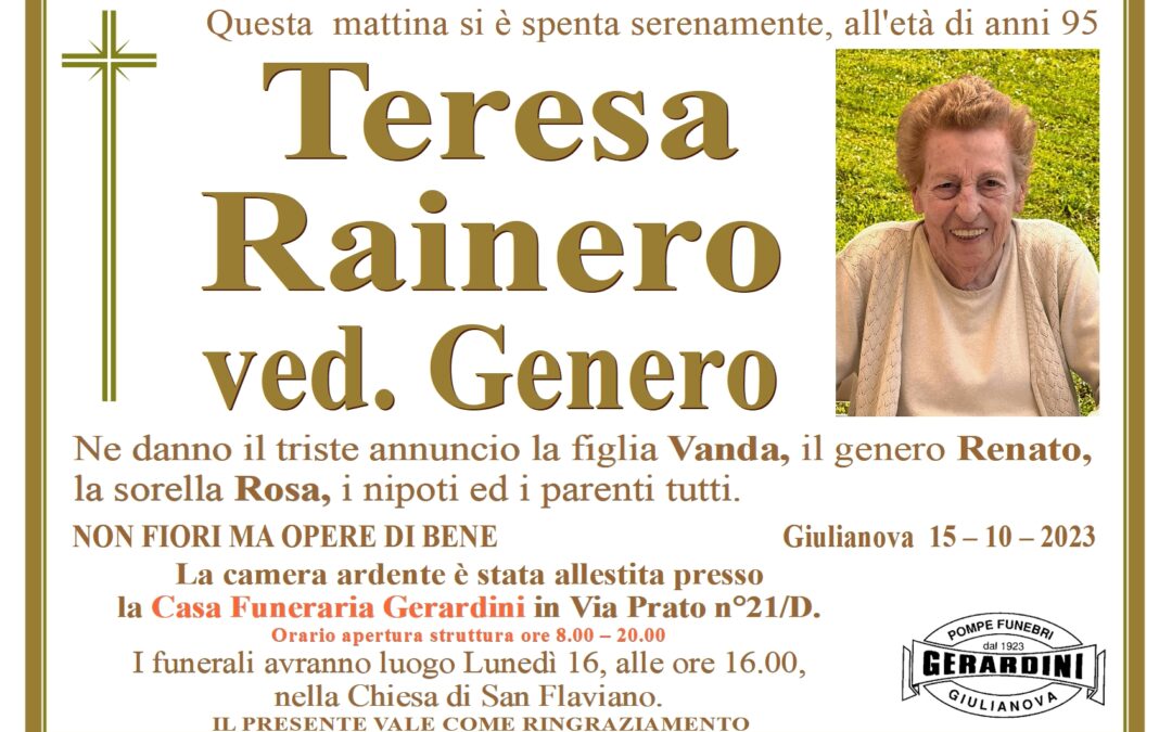 TERESA RAINERO VED. GENERO