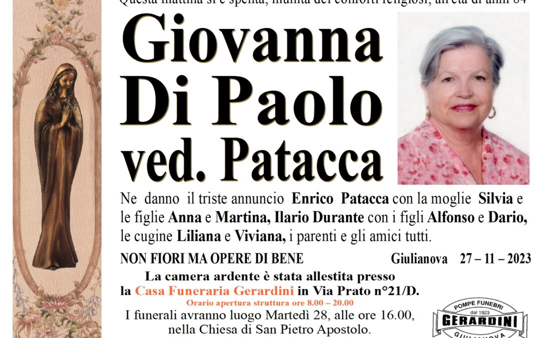 GIOVANNA DI PAOLO VED. PATACCA