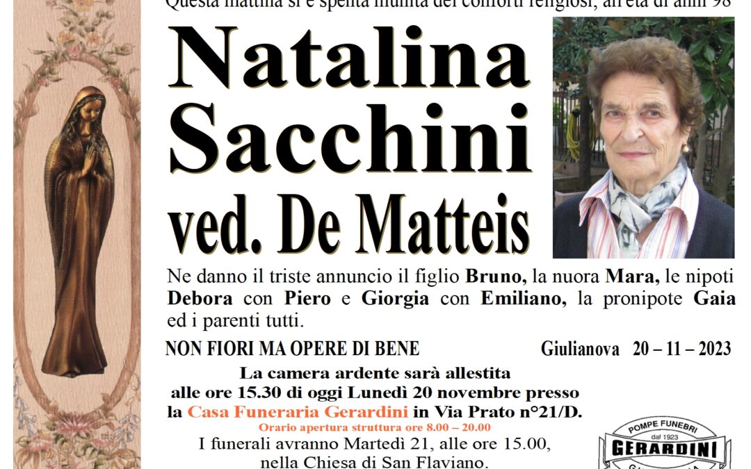 NATALINA SACCHINI VED. DE MATTEIS