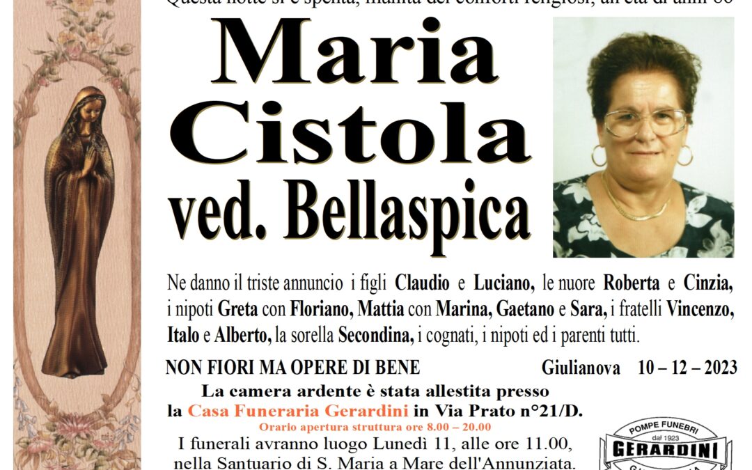 MARIA CISTOLA VED. BELLASPICA