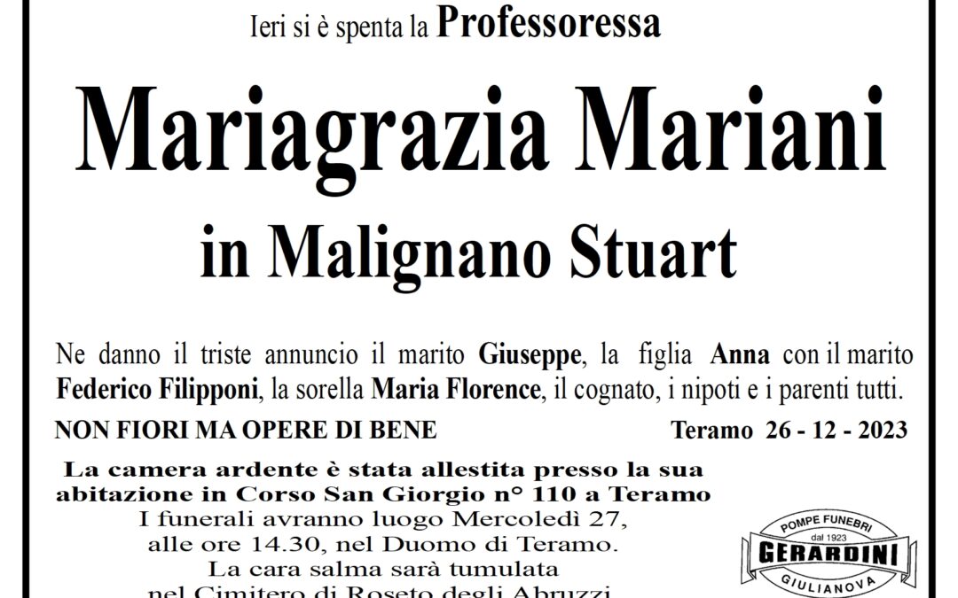 MARIAGRAZIA MARIANI IN MALIGNANO STUART