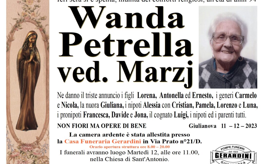 WANDA PETRELLA VED. MARZJ