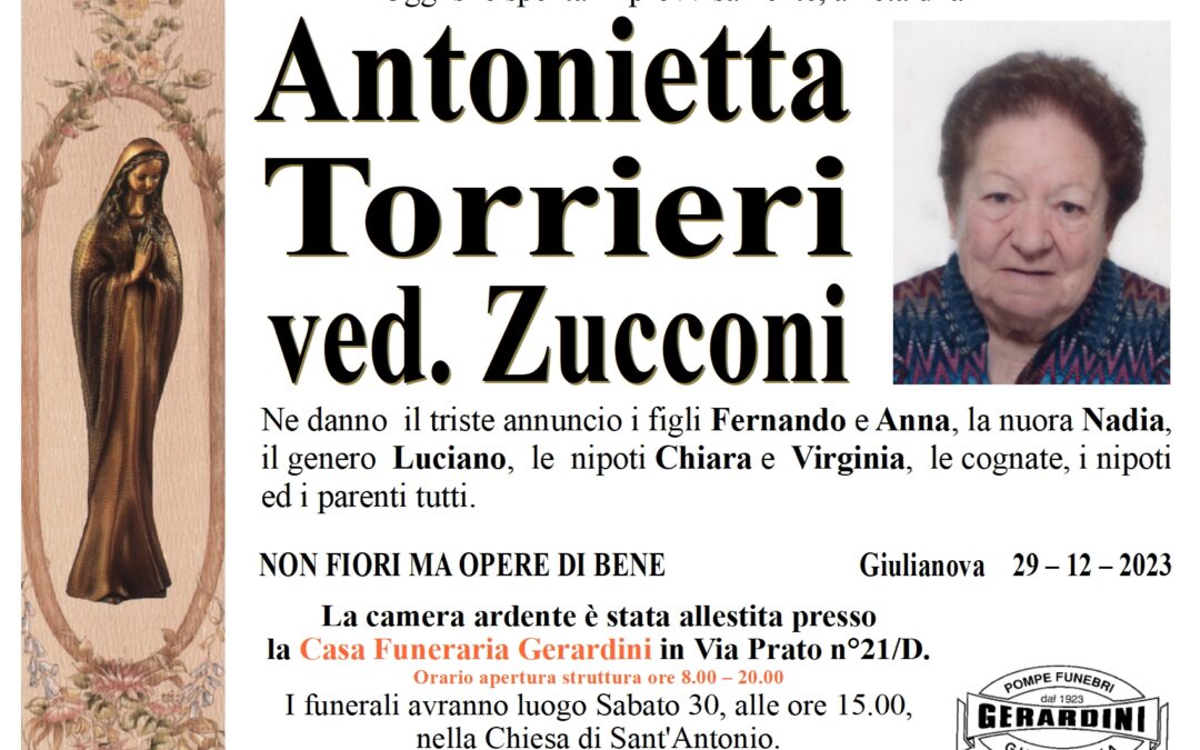 ANTONIETTA TORRIERI VED. ZUCCONI