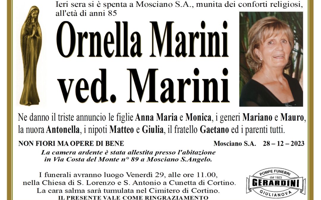 ORNELLA MARINI VED. MARINI