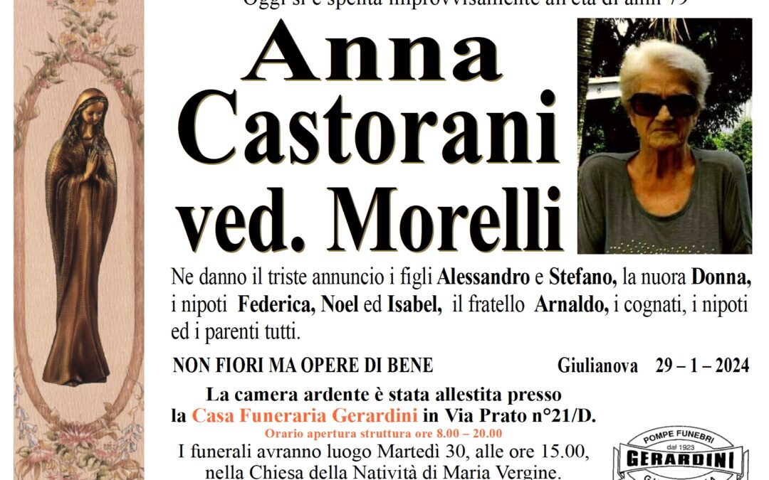 ANNA CASTORANI VED.MORELLI